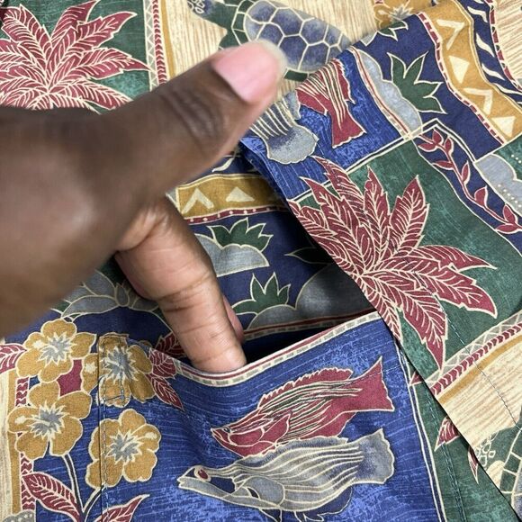 Tori Richard Mens Hawaiian Button Shirt Tropical Patchwork Short Sleeve Top XL - Picture 4 of 10